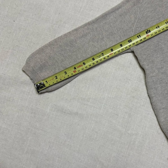 Wilfred Womens Small Gray Cashmere Silk Sweater with Sheer Back Panel 3/4 Sleeve - Picture 4 of 7